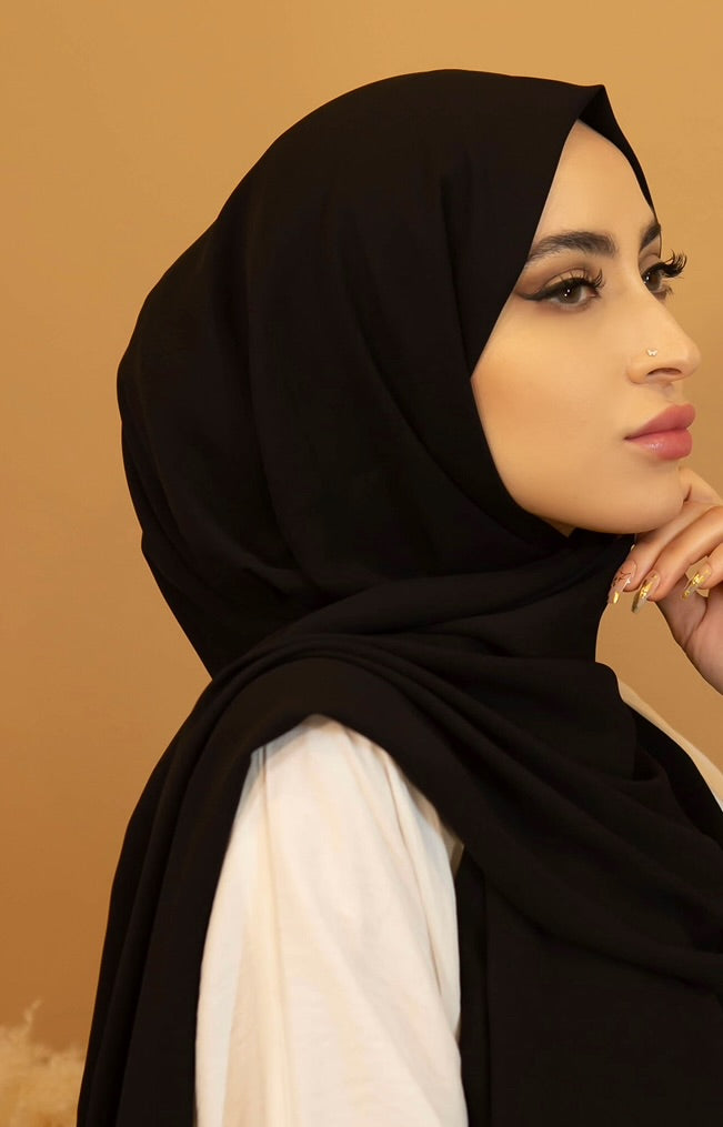 Aaliya Collections Premium Georgette Hijab - Black