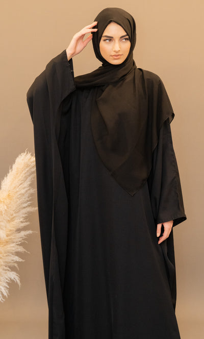 Aaliya Collections Everyday Black Farasha With Matching Hijab