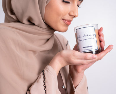 Aaliya Collections Scented "May Allah always keep you smiling" Candle - Smoked Pomegranate