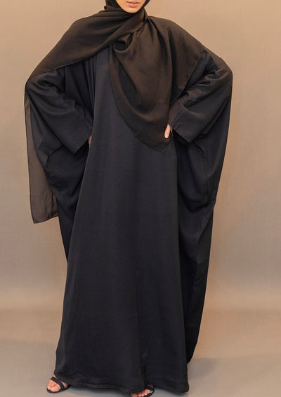 Everyday Black Farasha With Matching Hijab