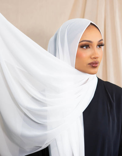Chiffon Hijab - White