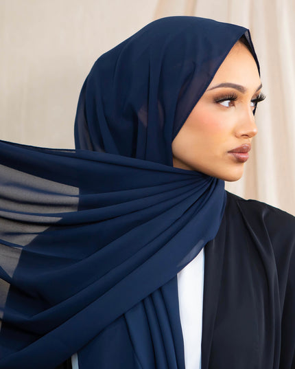 Chiffon Hijab - Navy Blue