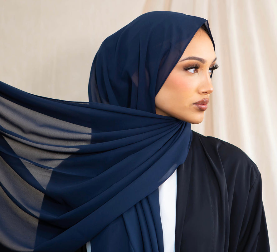Chiffon Hijab - Navy Blue