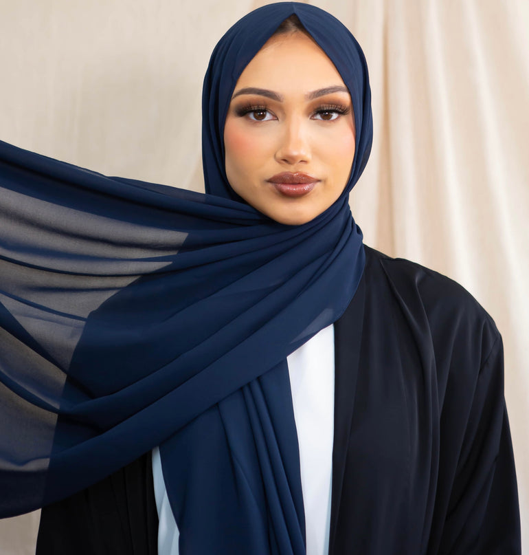 Chiffon Hijab - Navy Blue