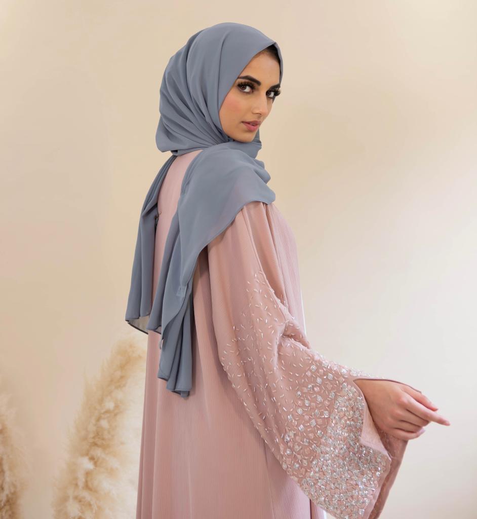 Layan Pink embellished abaya 