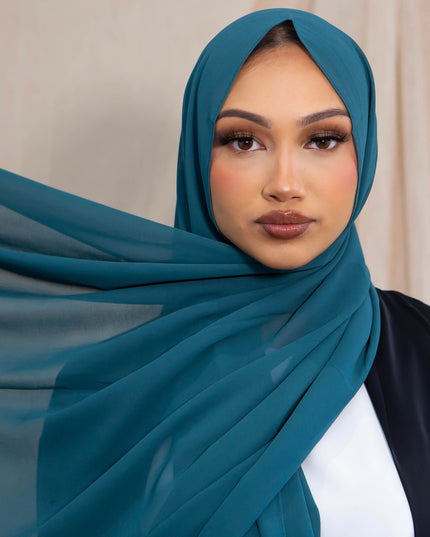Chiffon Hijab -  Teal Green