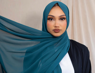 Chiffon Hijab -  Teal Green