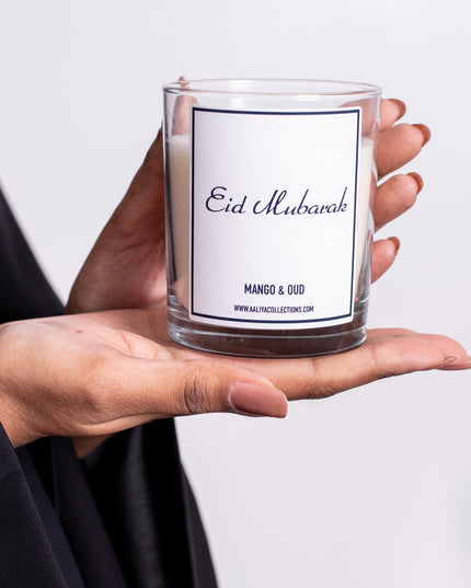 Aaliya Collections Scented "Eid Mubarak" Candle - Mango & Oud