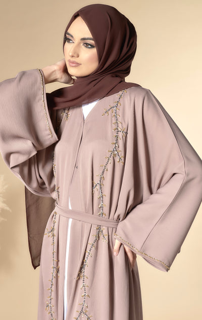 Sofia Embellished Abaya - Mink