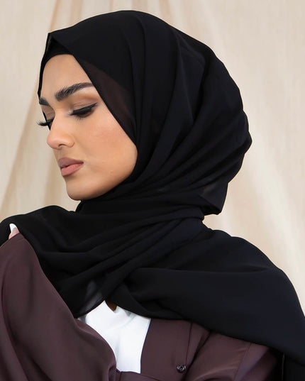 Chiffon Hijab - Classic Black