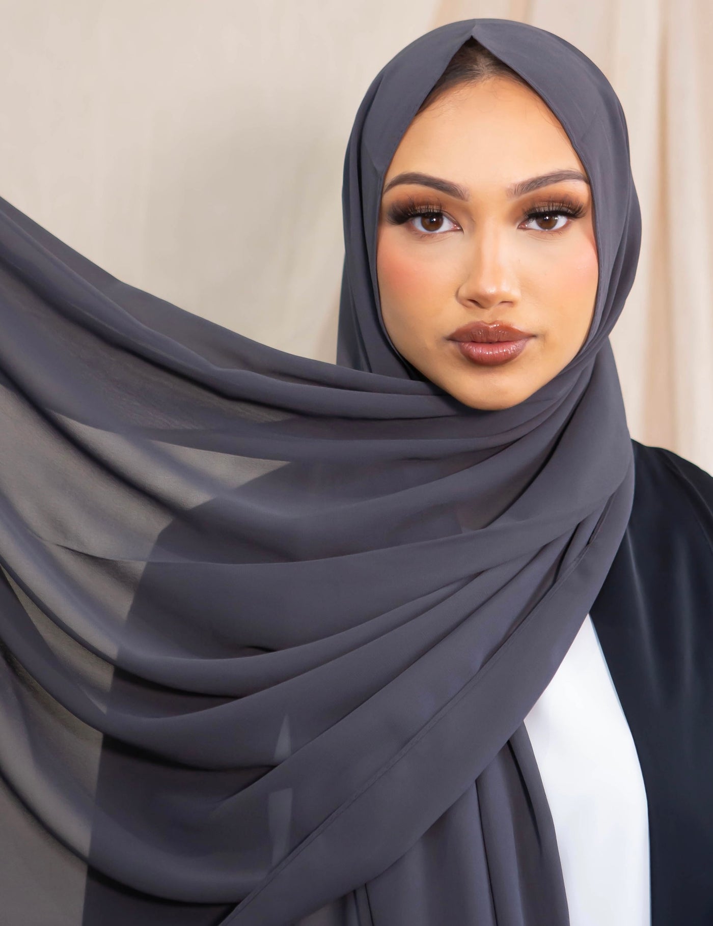 Chiffon Hijab - Charcoal Grey