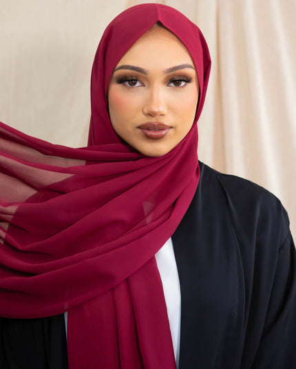 Chiffon Hijab - Maroon