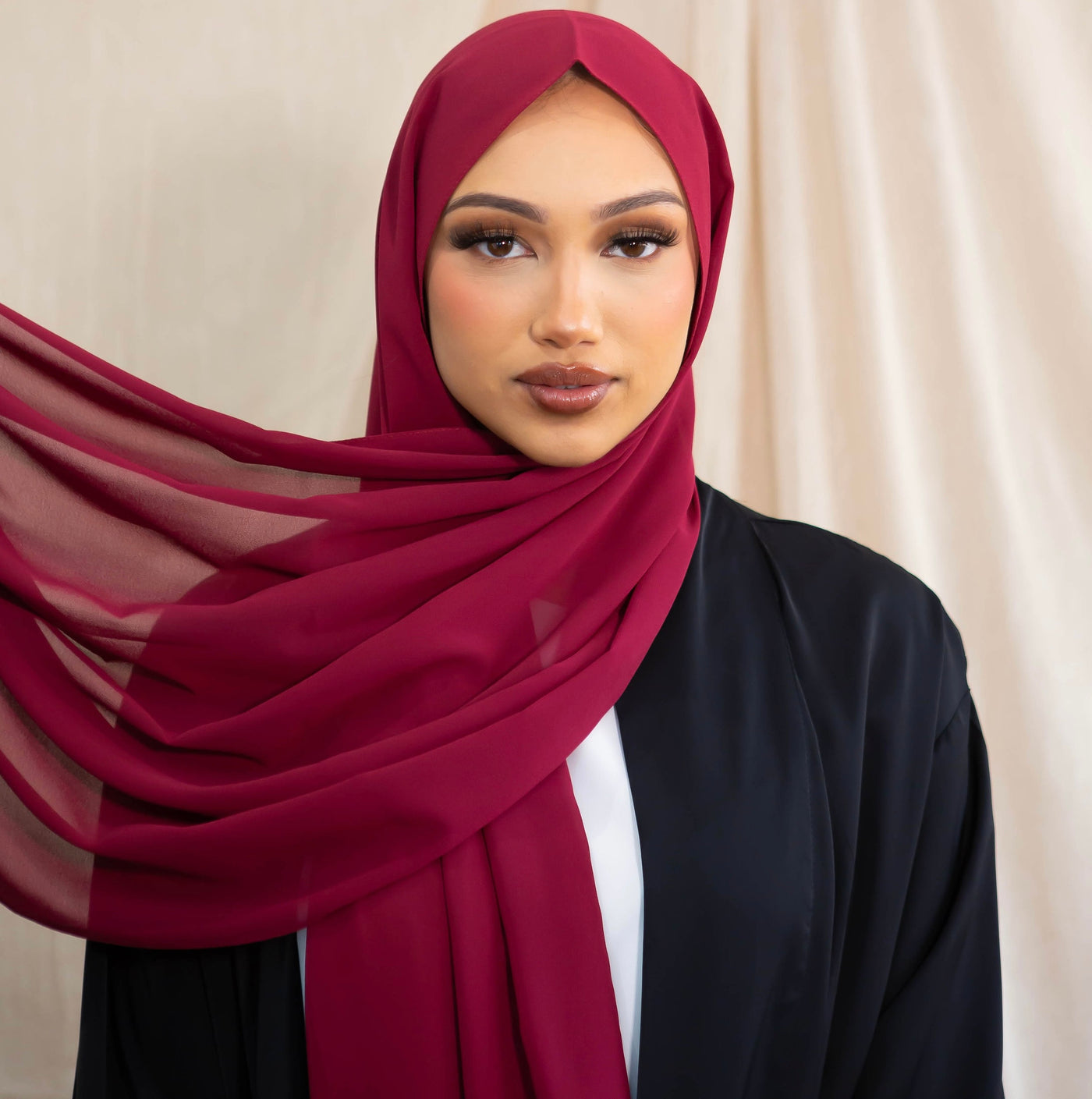 Chiffon Hijab - Maroon