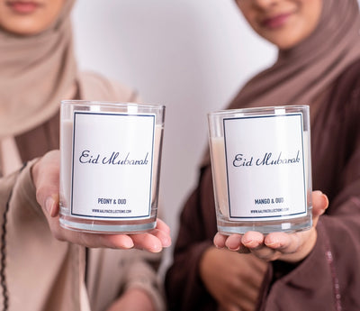 Aaliya Collections Scented "Eid Mubarak" Candle - Peony & Oud