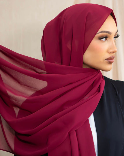 Chiffon Hijab - Maroon