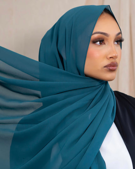 Chiffon Hijab -  Teal Green
