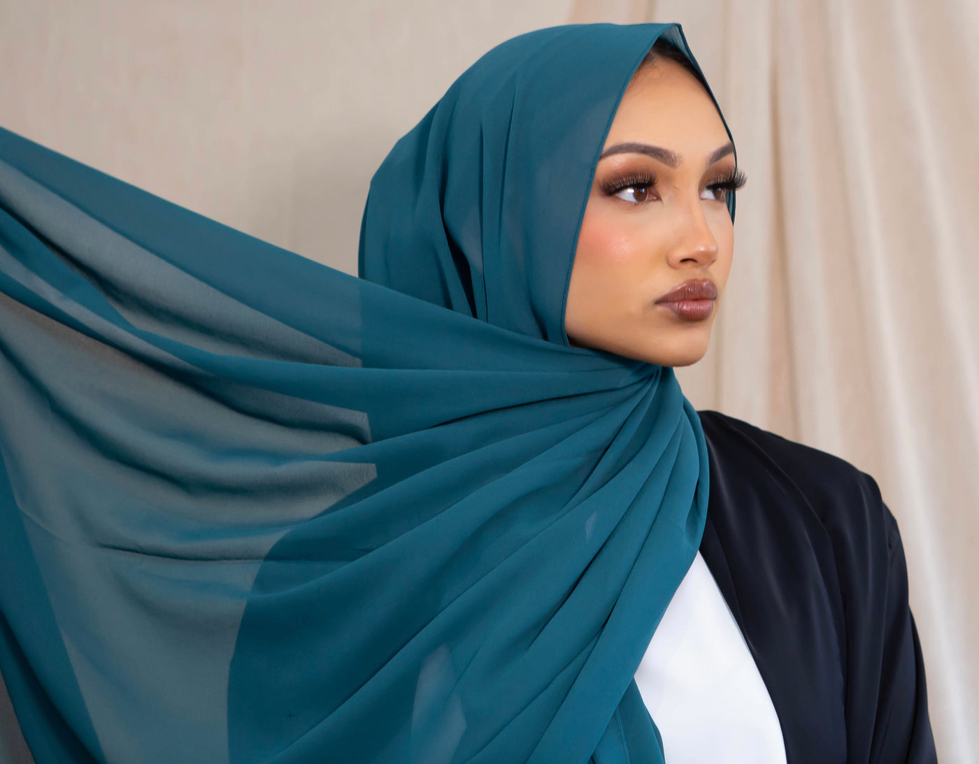 Chiffon Hijab -  Teal Green