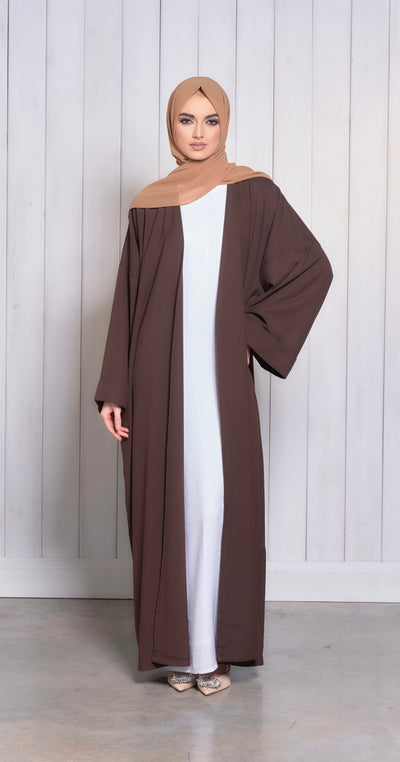 brown open abaya