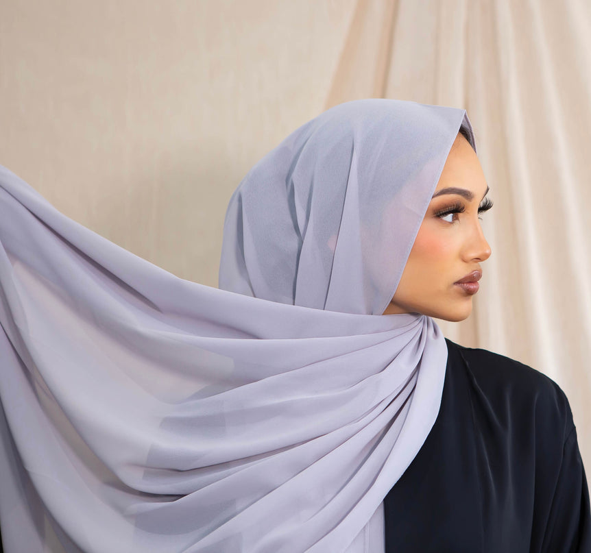 Chiffon Hijab - Light Grey