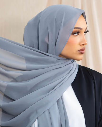 Chiffon Hijab - Grey