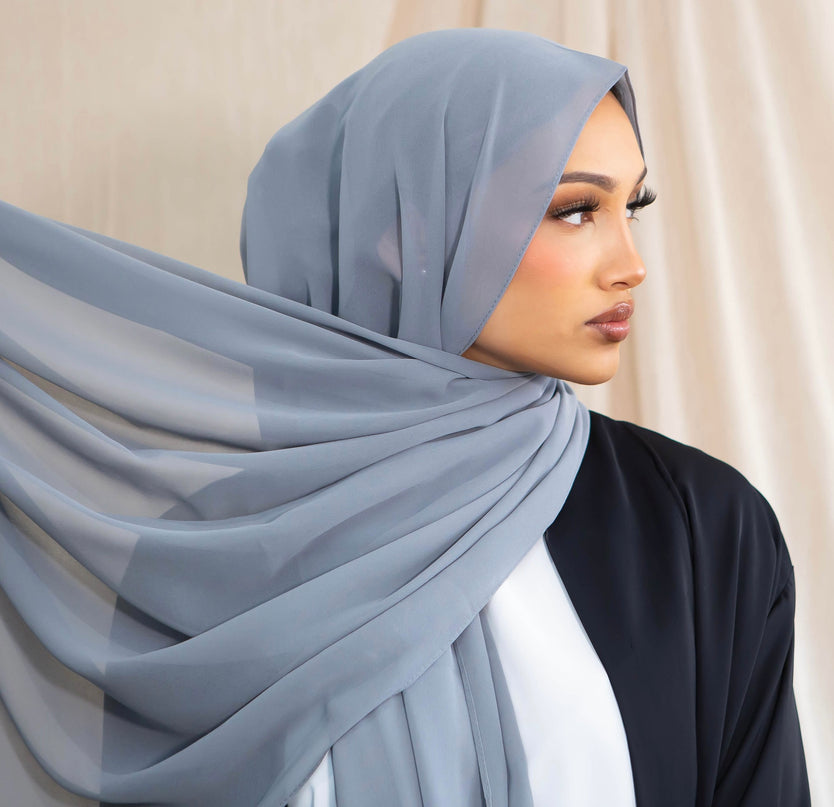 Chiffon Hijab - Grey