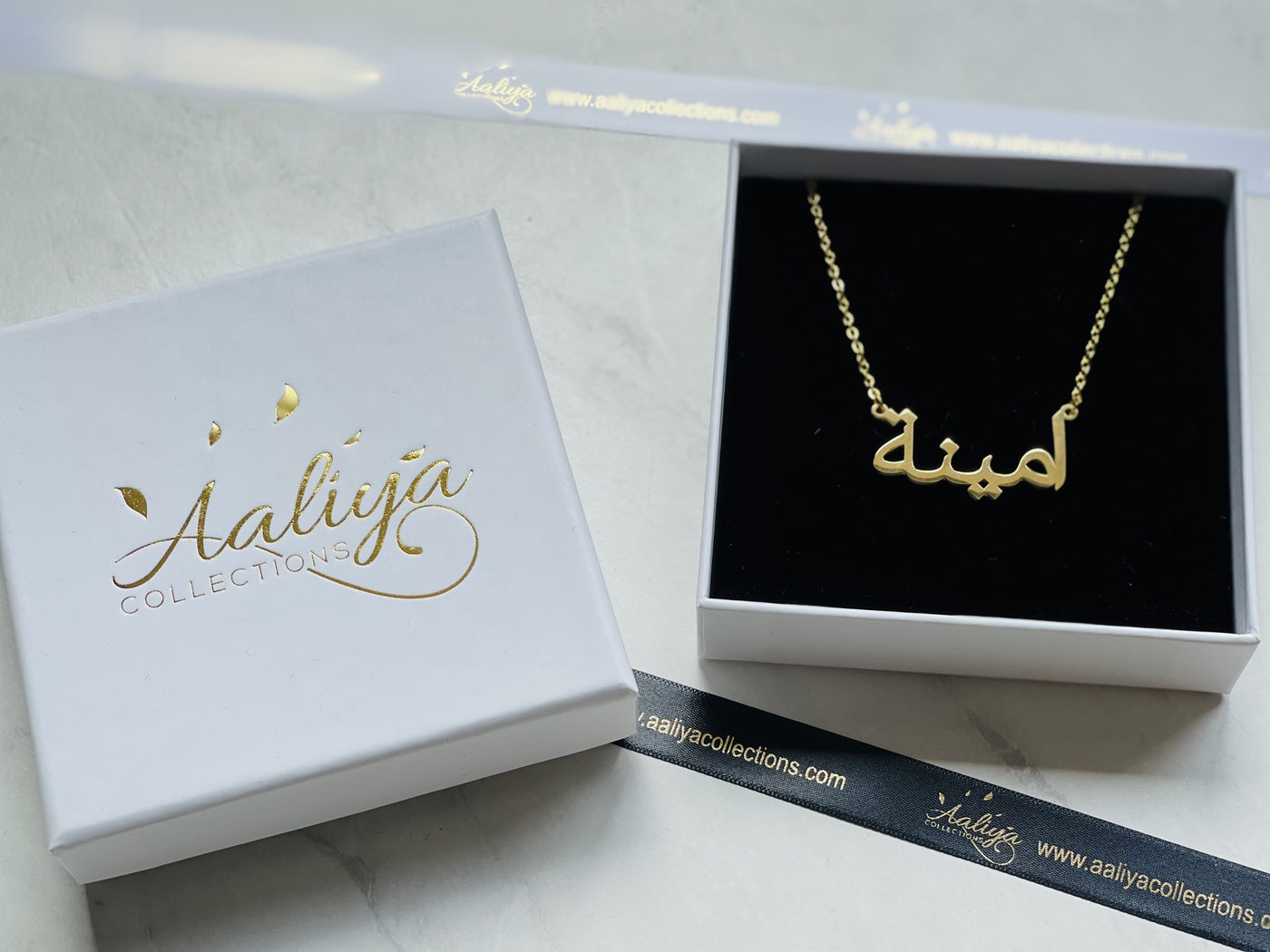 Aaliya Collections Arabic Name Necklace - AMINAH | امینة